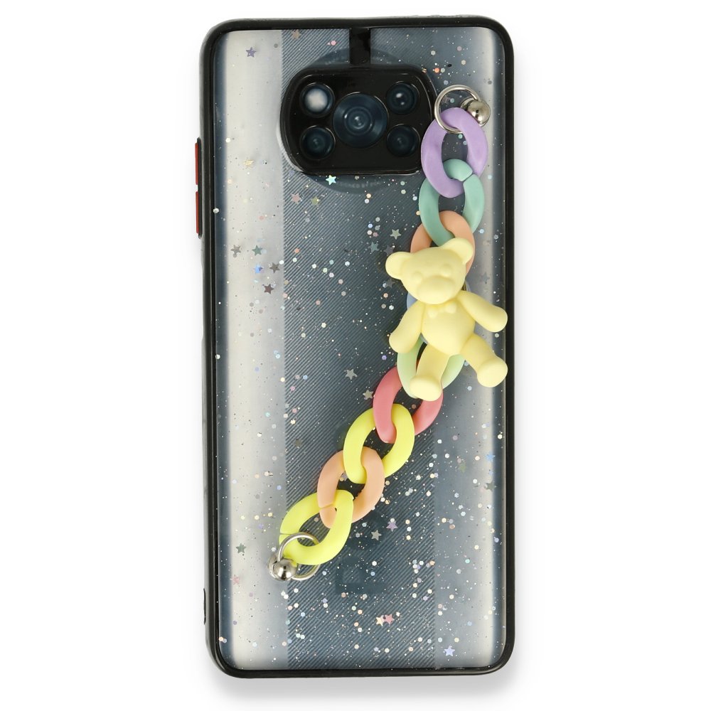 Xiaomi Pocophone X3 Kılıf Ayıcıklı Silikon - Siyah Xiaomi Pocophone X3 Kılıf Ayıcıklı Silikon - Siyah