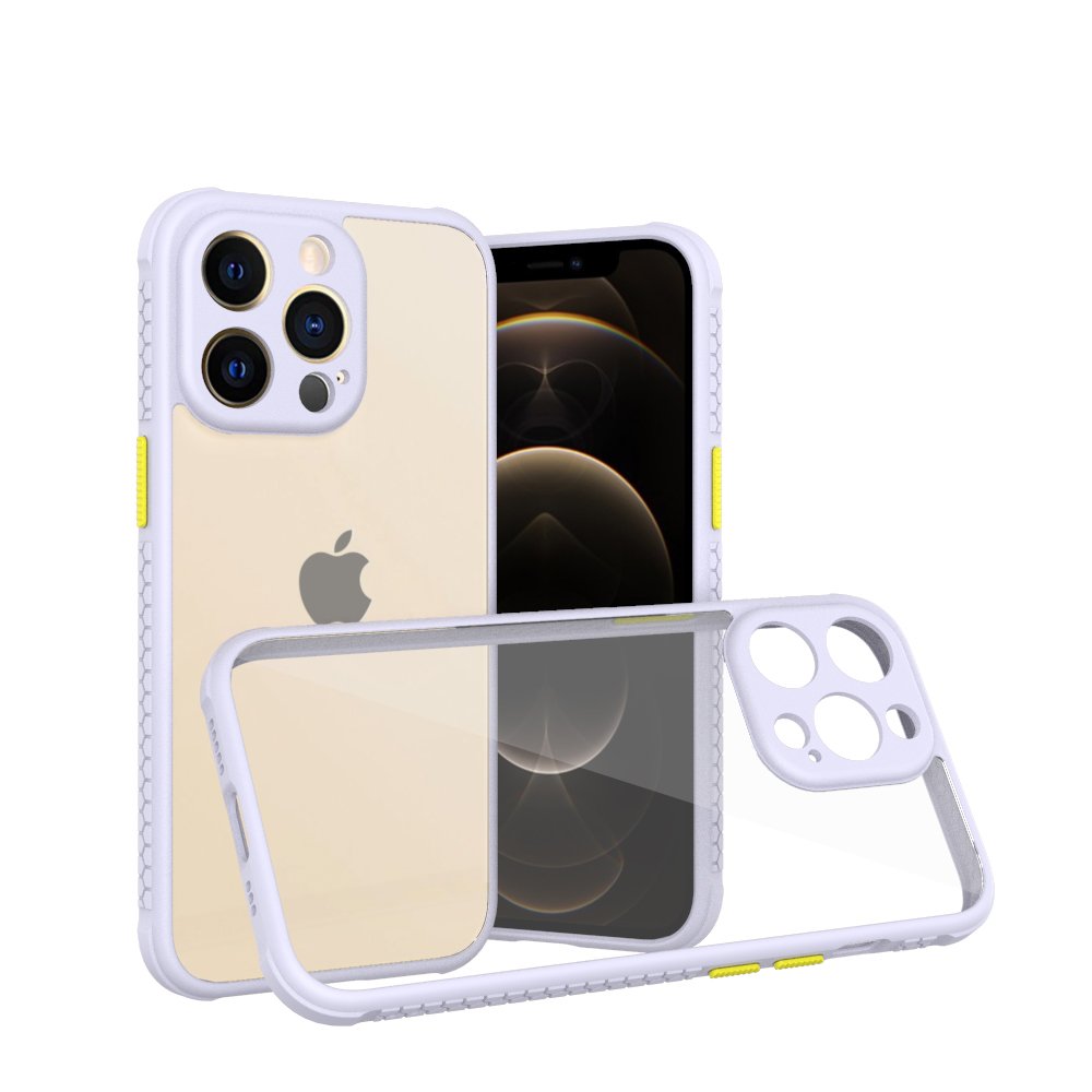  iPhone 13 Pro Kılıf Miami Şeffaf Silikon - Lila