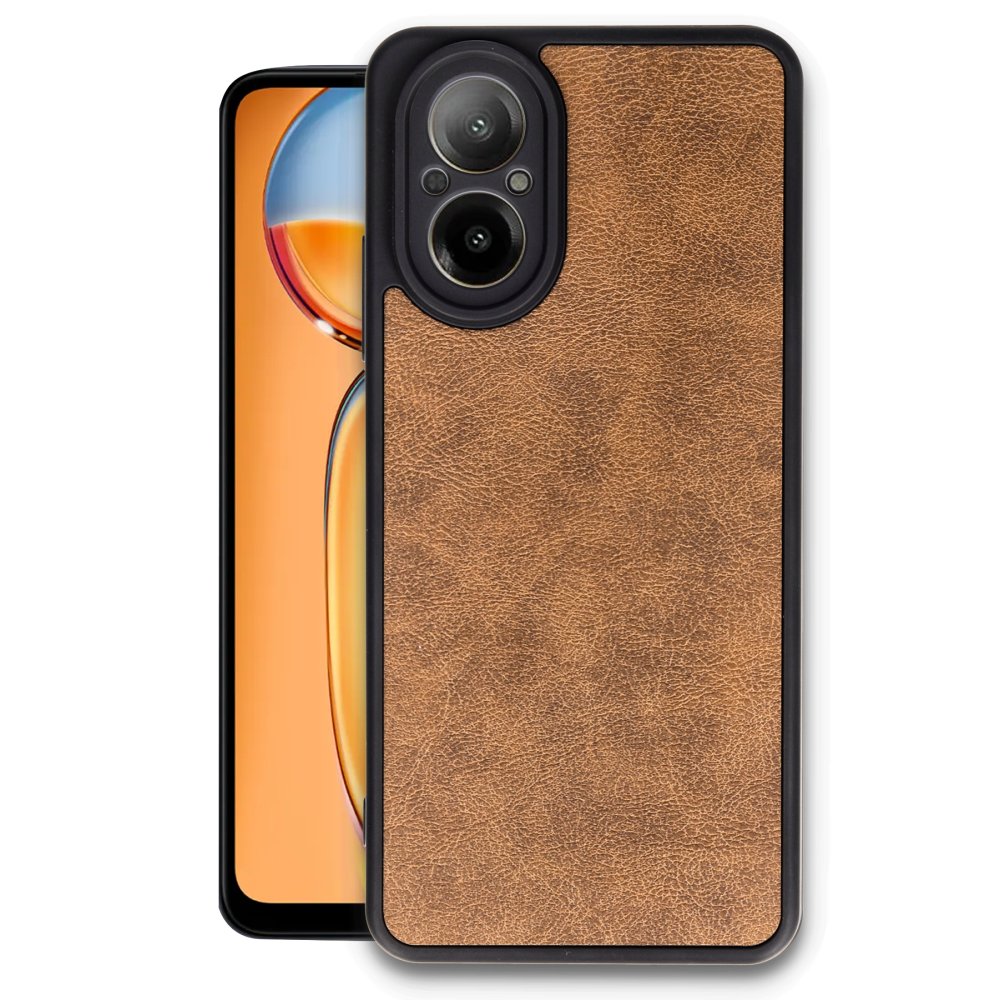 Realme 12 Lite Kılıf Aras Deri Kapak - Taba  Realme 12 Lite Kılıf Aras Deri Kapak - Taba