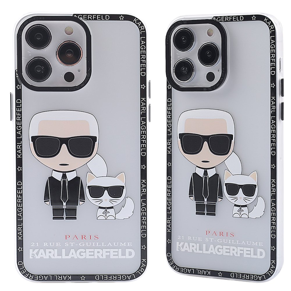  iPhone 13 Pro Kılıf Prada Desenli Kapak - Prada Şeffaf - 1