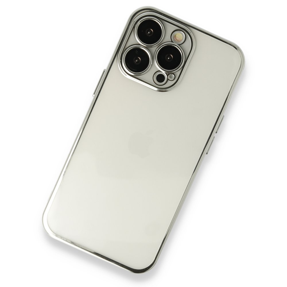  iPhone 13 Pro Kılıf Razer Lensli Silikon - Gümüş
