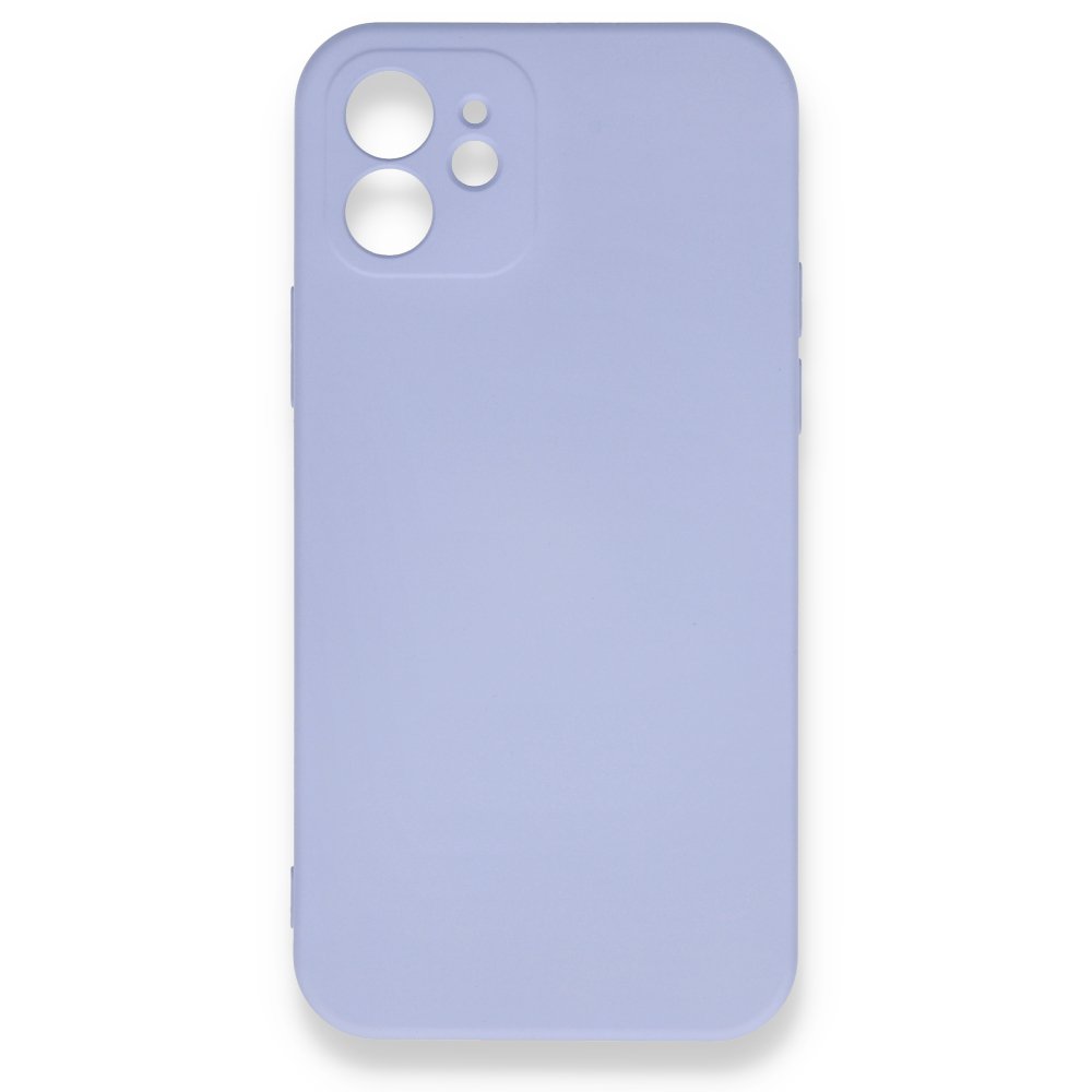 iPhone 12 Kılıf Nano içi Kadife Silikon - Lila iPhone 12 Kılıf Nano içi Kadife Silikon - Lila
