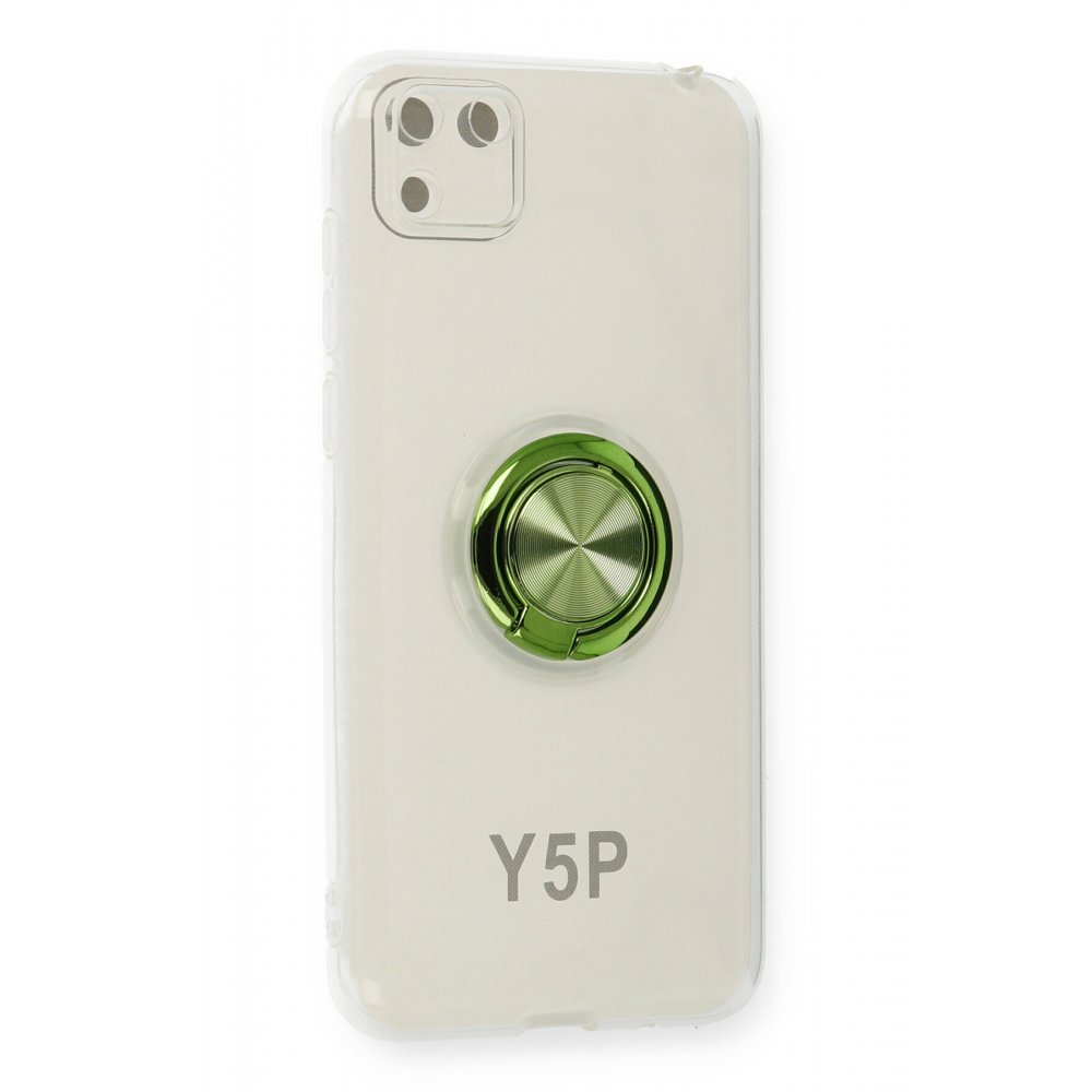  Huawei Y5P Kılıf Gros Yüzüklü Silikon - Yeşil