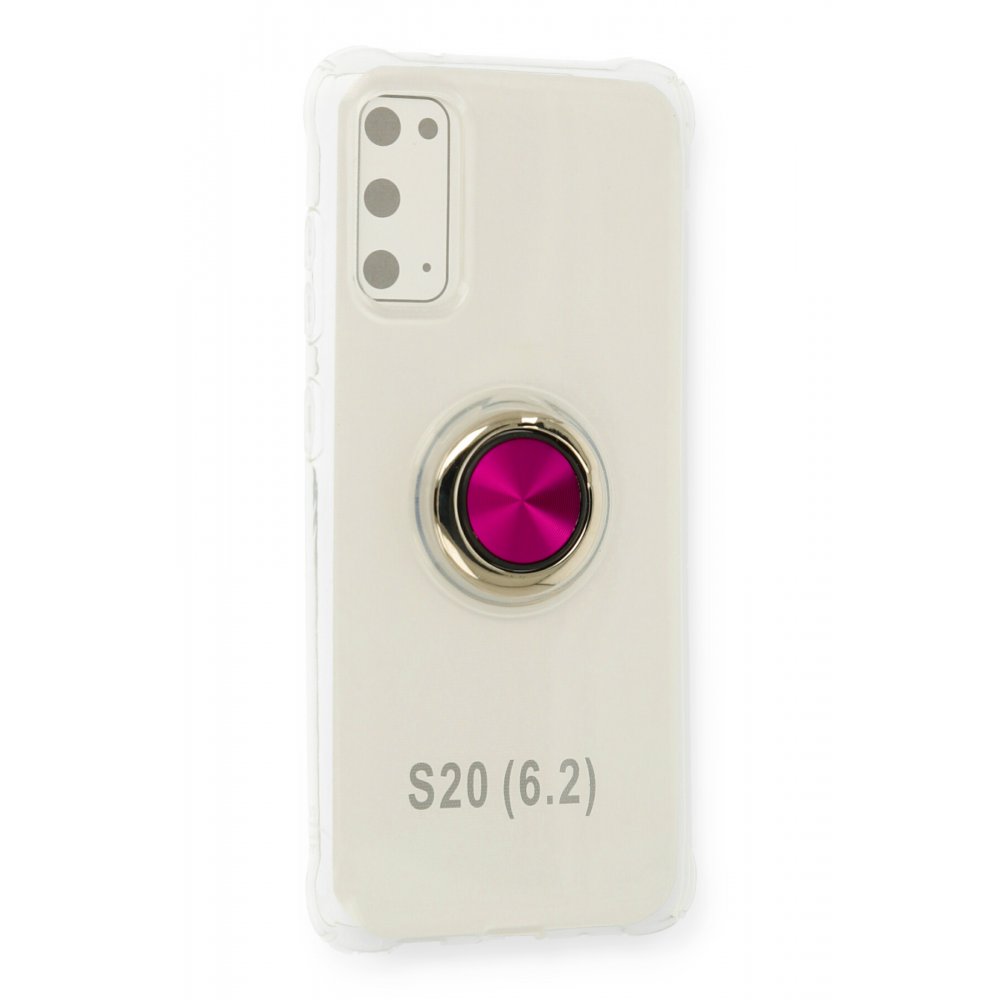  Samsung Galaxy S20 Kılıf Gros Yüzüklü Silikon - Pembe