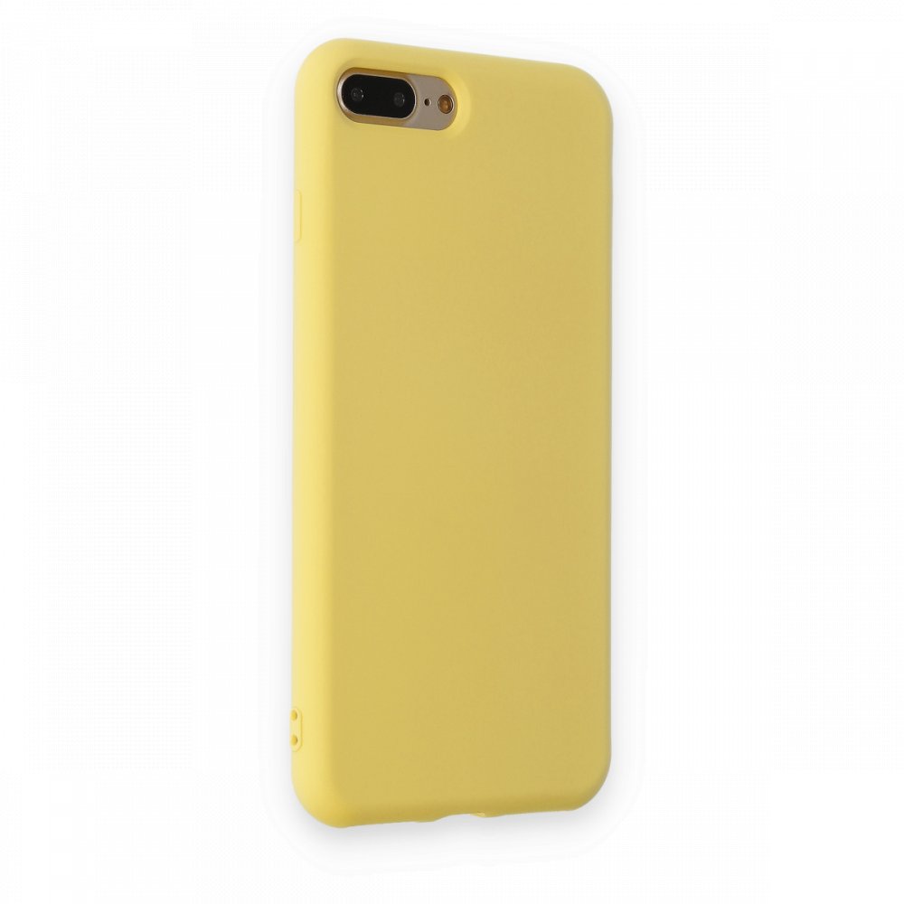 iPhone 8 Plus Kılıf Nano içi Kadife Silikon - Sarı iPhone 8 Plus Kılıf Nano içi Kadife Silikon - Sarı