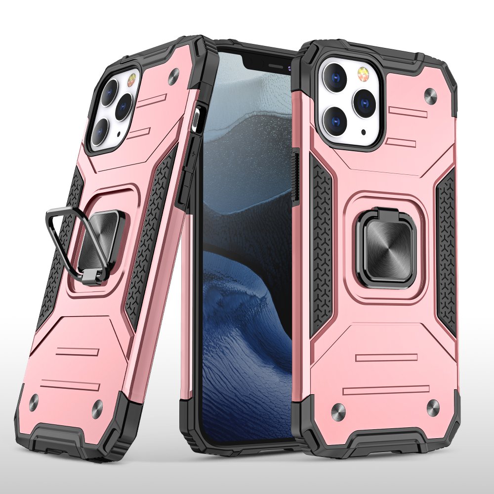 iPhone 12 Pro Max Kılıf Zegna Yüzüklü Silikon Kapak - Rose