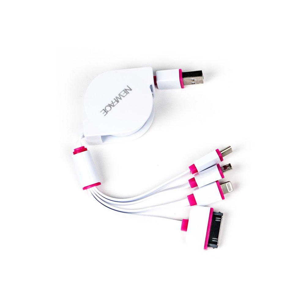  Makaralı 4in1 USB Kablo - Pembe