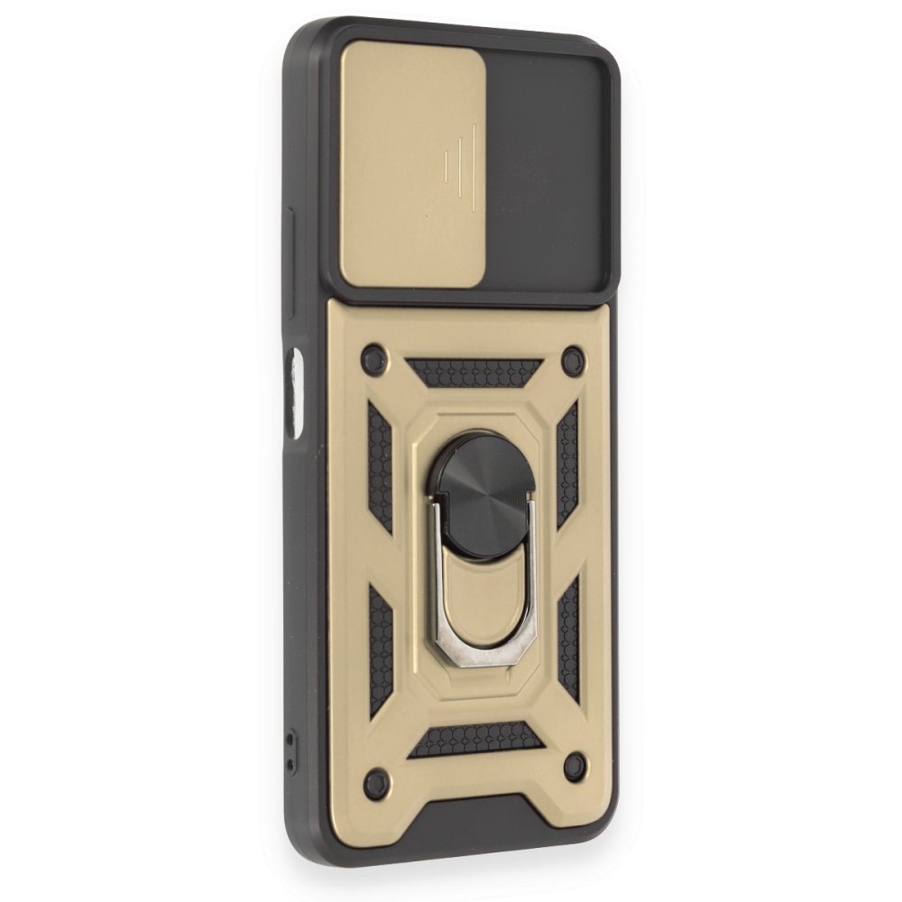 Redmi Note 12 4G Kılıf Pars Lens Yüzüklü Silikon - Gold