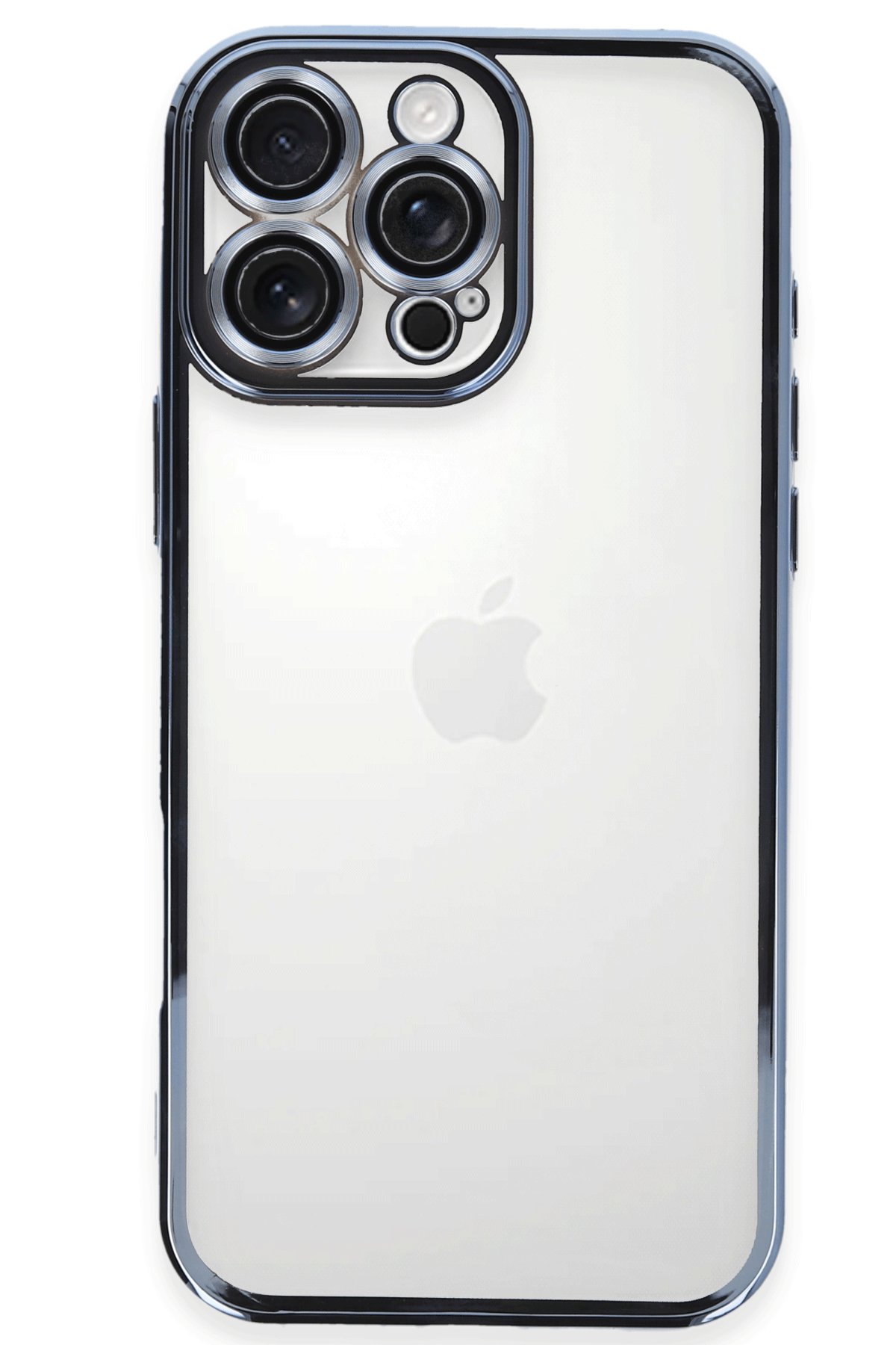  iPhone 16 Pro Kılıf Razer Lensli Silikon - Açık Mavi