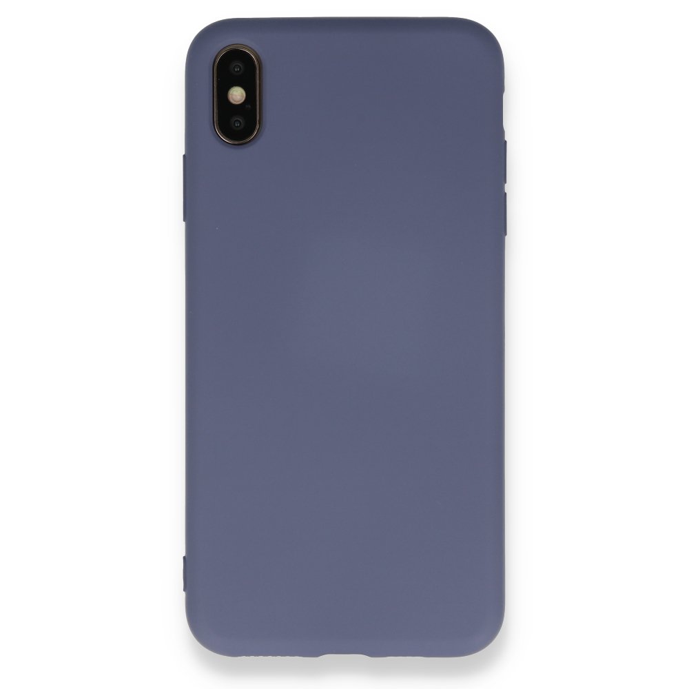 iPhone XS Max Kılıf Nano içi Kadife Silikon - Gri  iPhone XS Max Kılıf Nano içi Kadife Silikon - Gri
