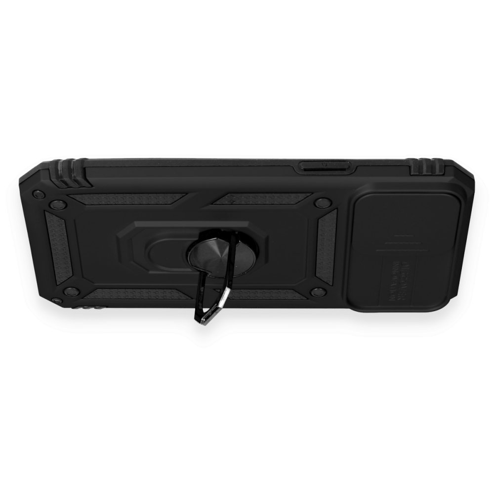  iPhone 12 Pro Max Kılıf Pars Lens Yüzüklü Silikon - Siyah