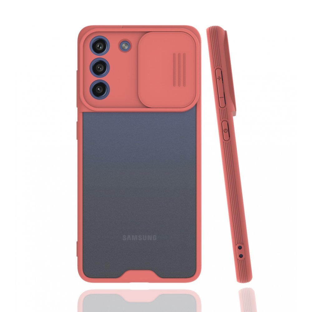  Samsung Galaxy S21 FE Kılıf Platin Kamera Koruma Silikon - Pembe