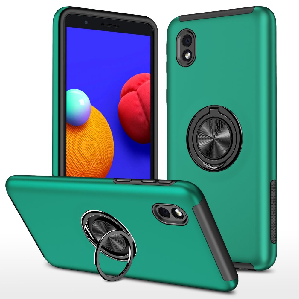  Samsung Galaxy A01 Core Kılıf Elit Yüzüklü Kapak - Yeşil
