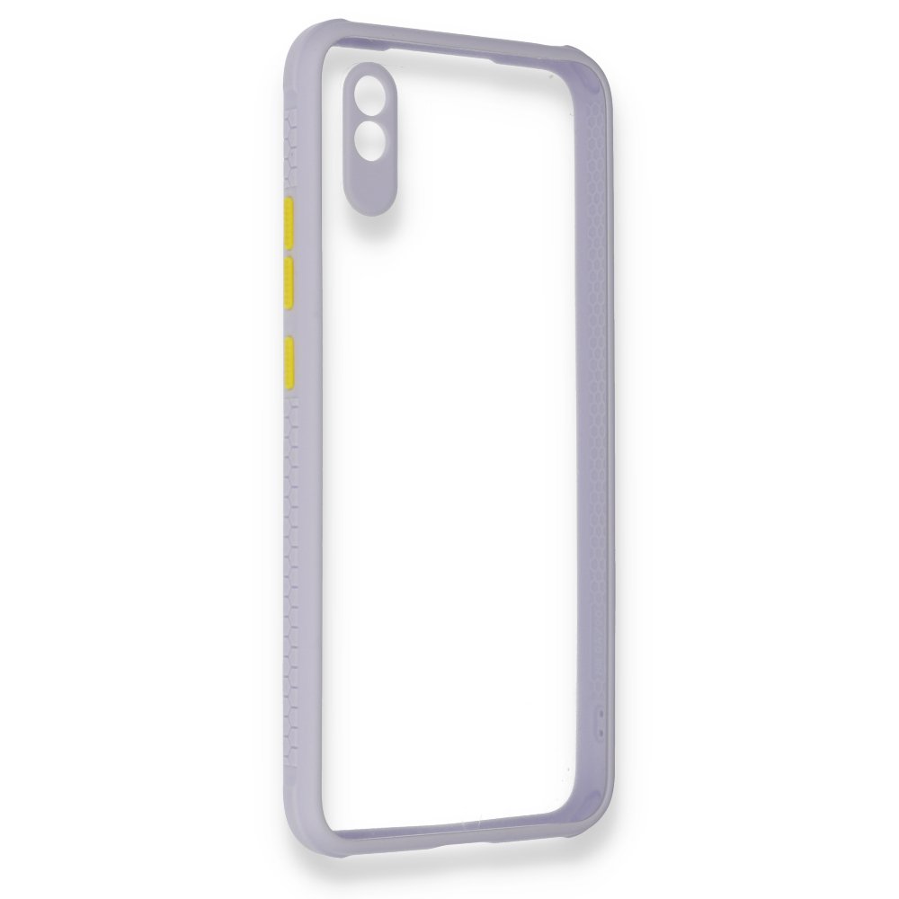 Redmi 9A Kılıf Miami Şeffaf Silikon - Lila Redmi 9A Kılıf Miami Şeffaf Silikon - Lila