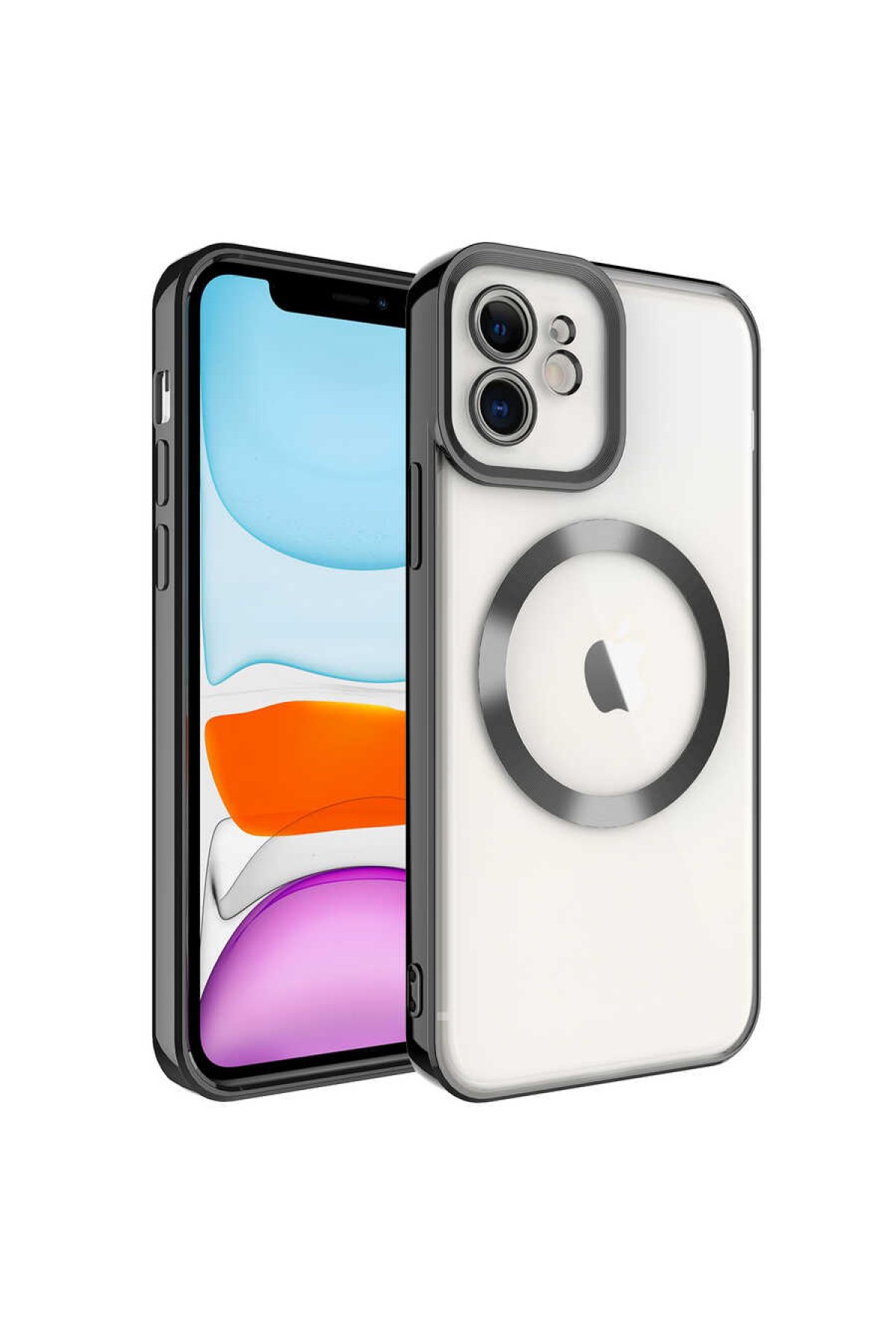  iPhone 12 Kılıf Kross Magneticsafe Kapak - Siyah