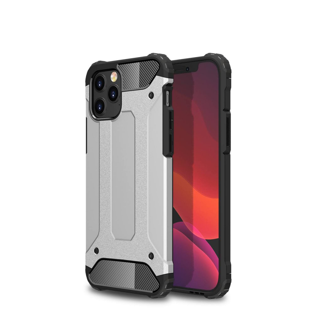  iPhone 12 Pro Max Kılıf Tank Silikon Kapak - Gümüş