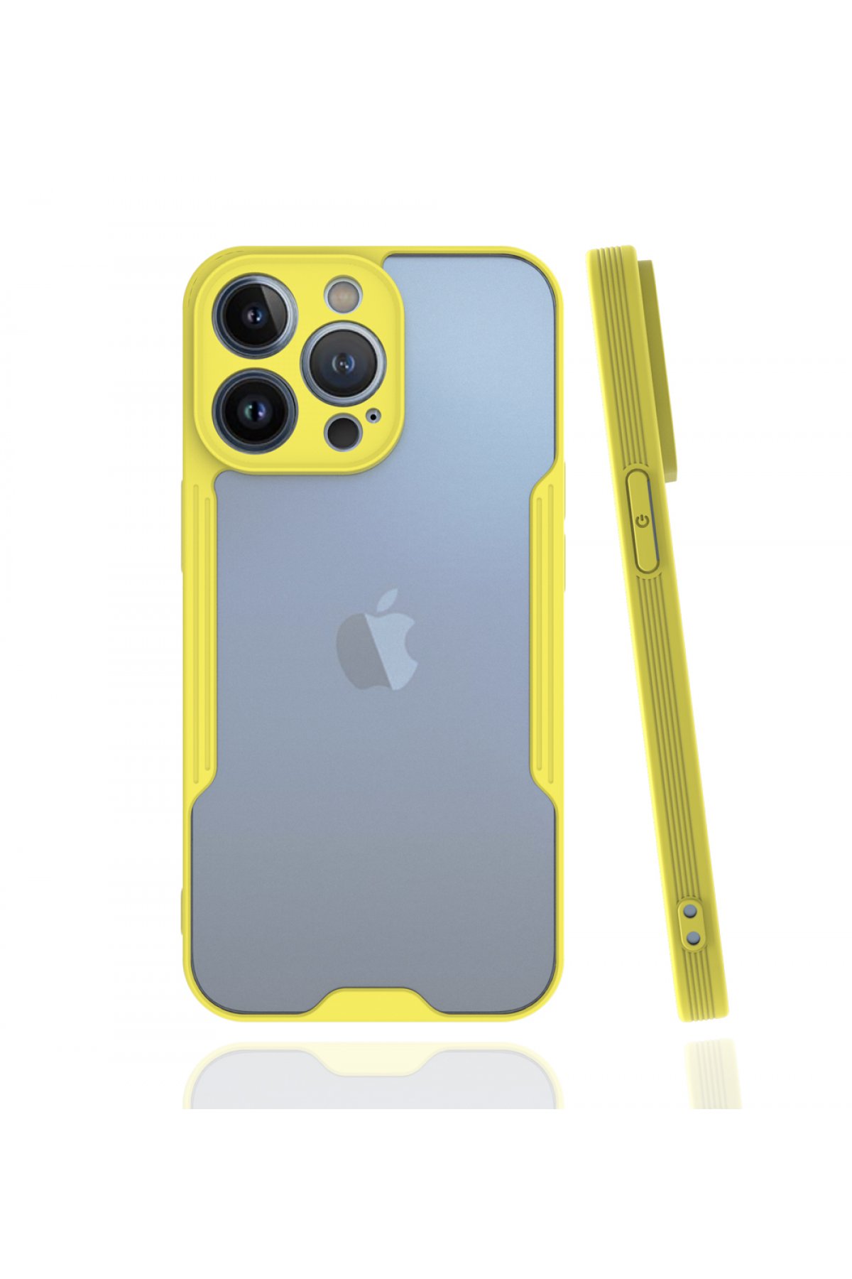 iPhone 13 Pro Max Kılıf Platin Silikon - Sarı iPhone 13 Pro Max Kılıf Platin Silikon - Sarı