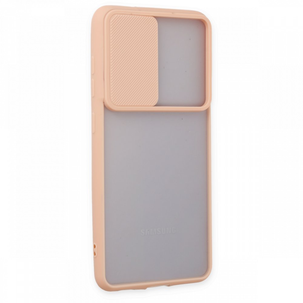  Samsung Galaxy S21 FE Kılıf Palm Buzlu Kamera Sürgülü Silikon - Pembe