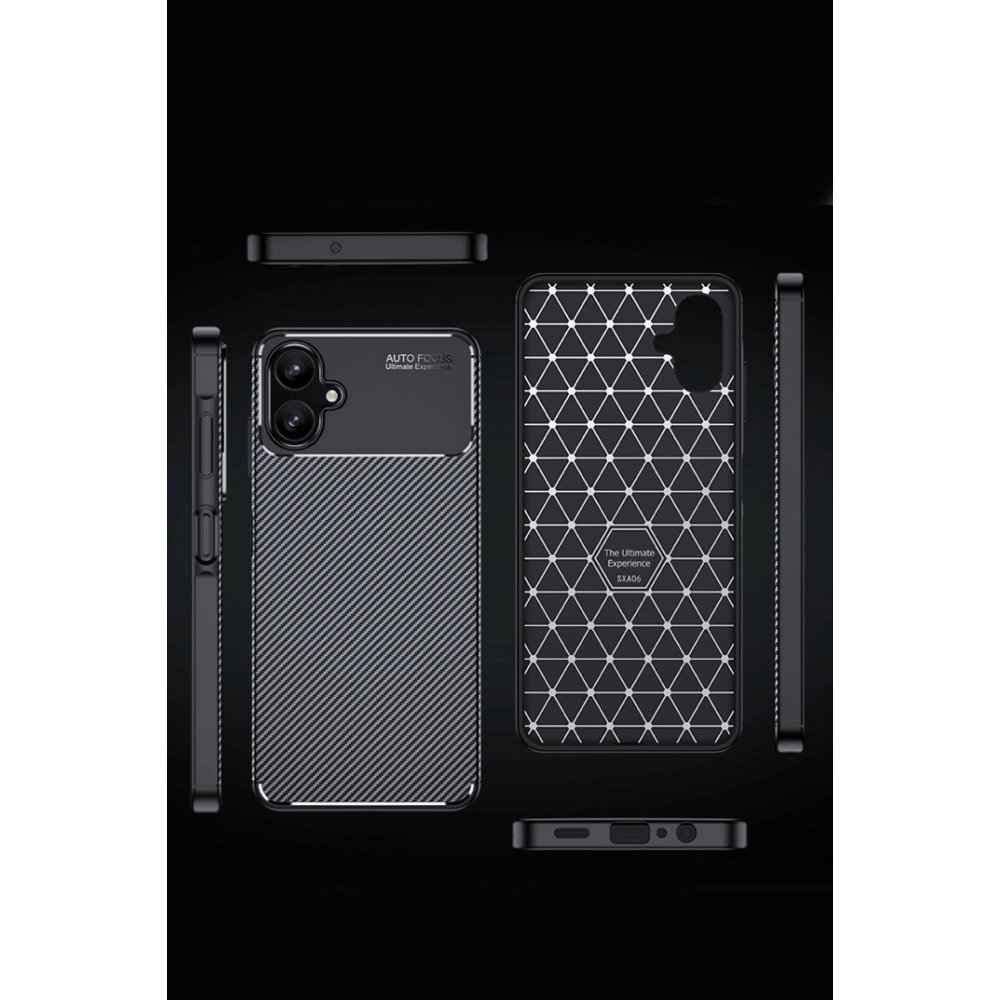  Samsung Galaxy A06 Kılıf Auto Focus Karbon Kapak - Koyu Yeşil