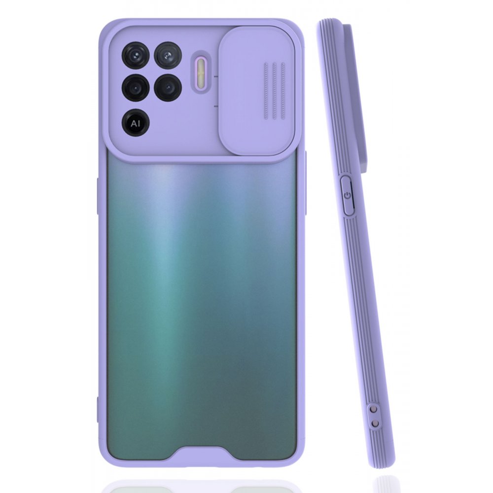  Oppo Reno 5 Lite Kılıf Platin Kamera Koruma Silikon - Lila