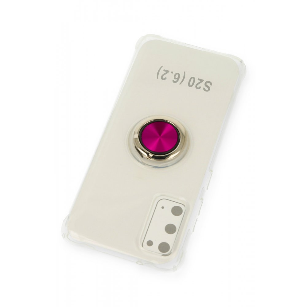  Samsung Galaxy S20 Kılıf Gros Yüzüklü Silikon - Pembe