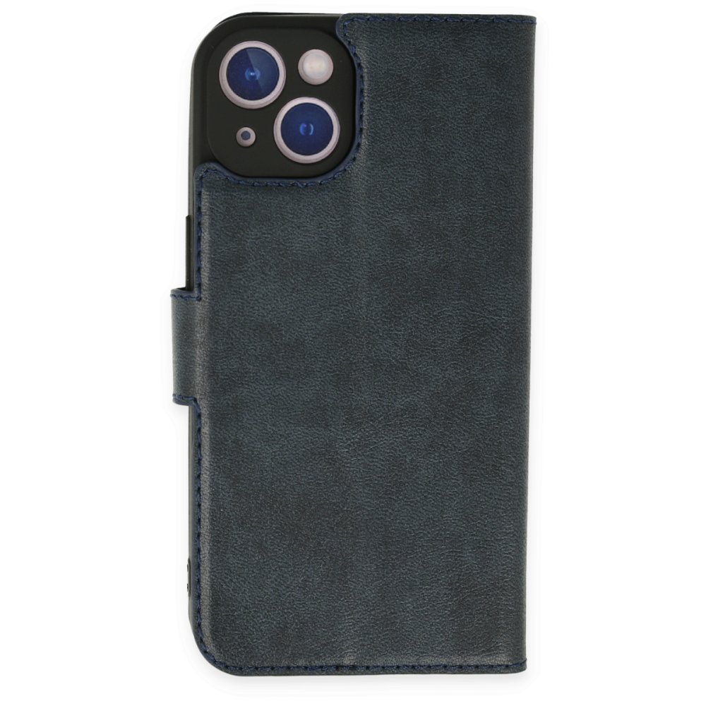  iPhone 14 Plus Kılıf Trend S Plus Kapaklı Kılıf - Lacivert