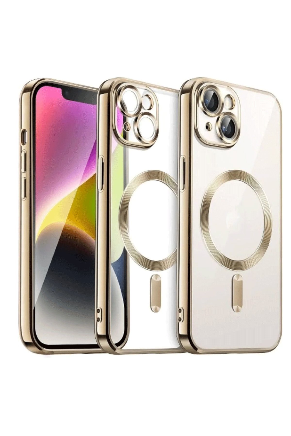  iPhone 15 Kılıf Kross Magneticsafe Kapak - Gold