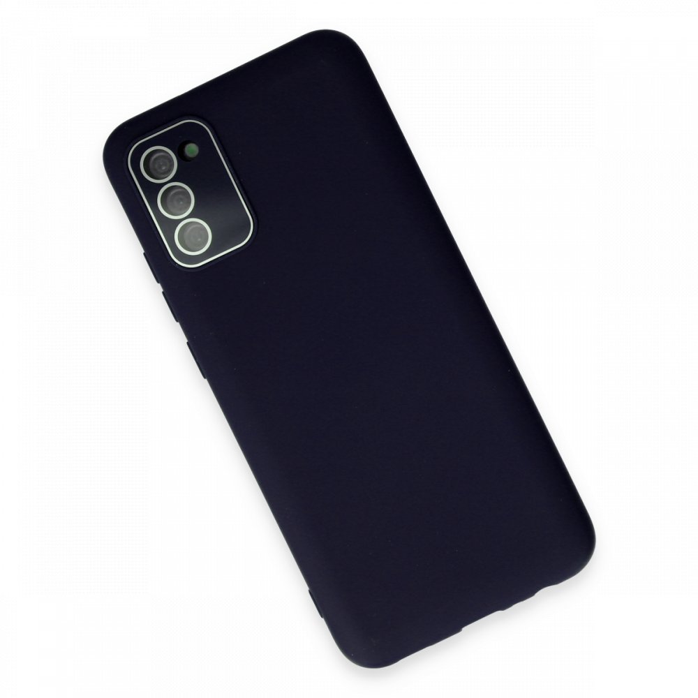  Samsung Galaxy A02S Kılıf Lansman Glass Kapak - Lacivert