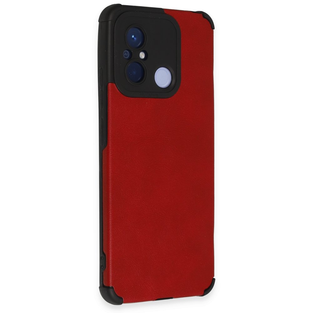 Redmi 12C Kılıf Loop Deri Silikon - Kırmızı