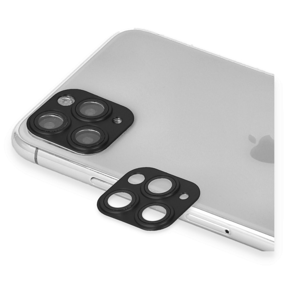  iPhone 11 Pro Max Pers Alüminyum Kamera Lens - Siyah