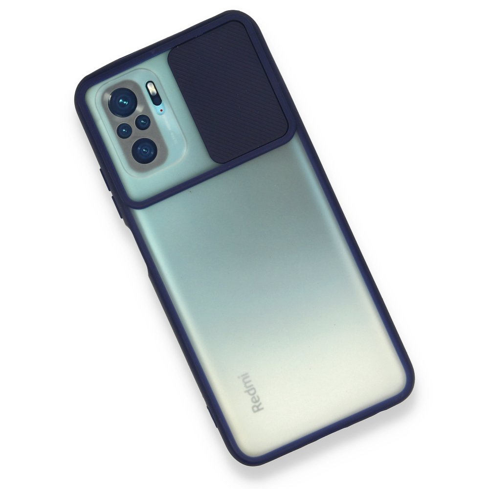 Redmi Note 10 Kılıf Palm Buzlu Kamera Sürgülü Silikon - Lacivert Redmi Note 10 Kılıf Palm Buzlu Kamera Sürgülü Silikon - Lacivert