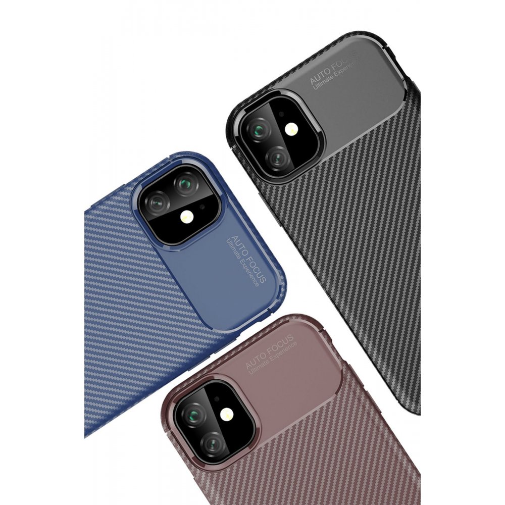  iPhone 11 Kılıf Auto Focus Karbon Kapak - Siyah