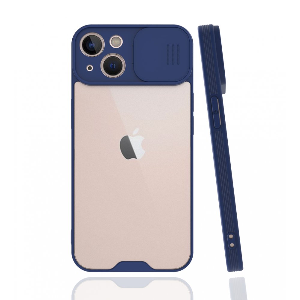  iPhone 13 Mini Kılıf Platin Kamera Koruma Silikon - Lacivert