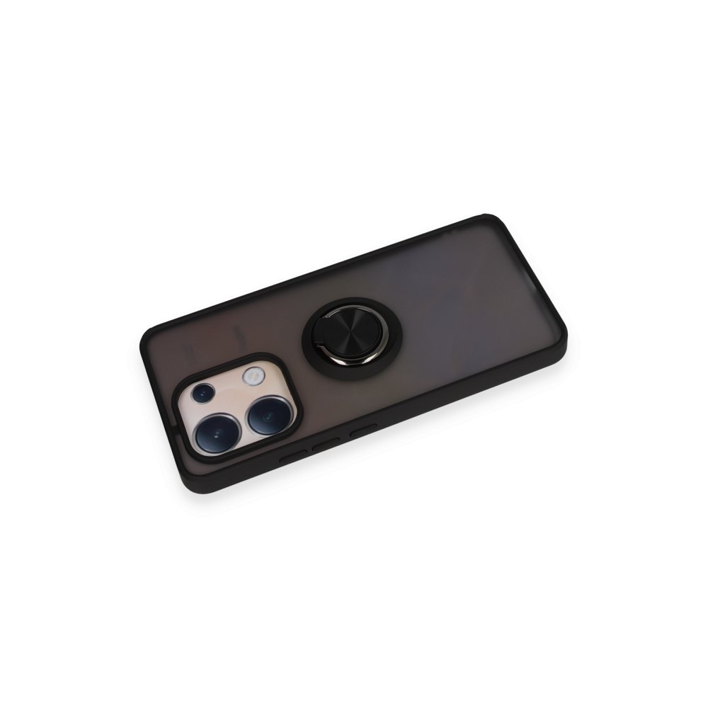 Redmi Note 13 4G Kılıf Montreal Yüzüklü Silikon Kapak - Siyah