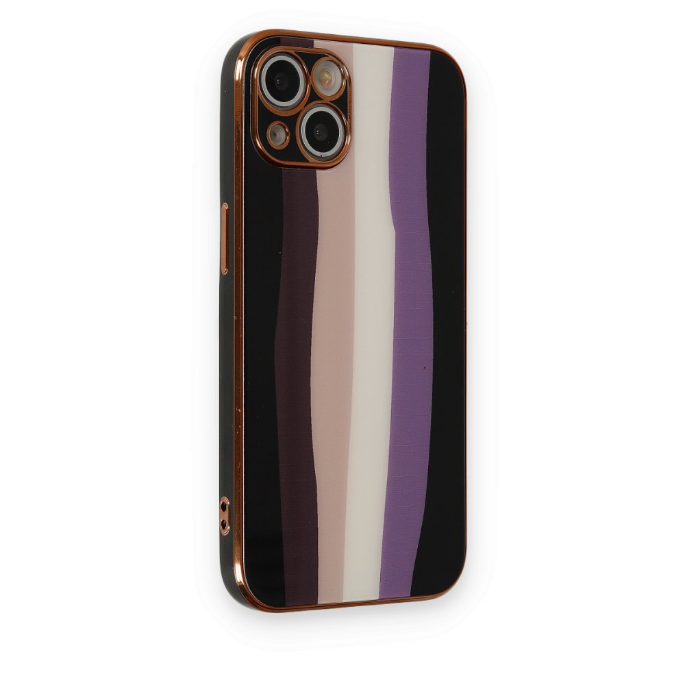  iPhone 14 Plus Kılıf Luna Cam Kapak - Siyah