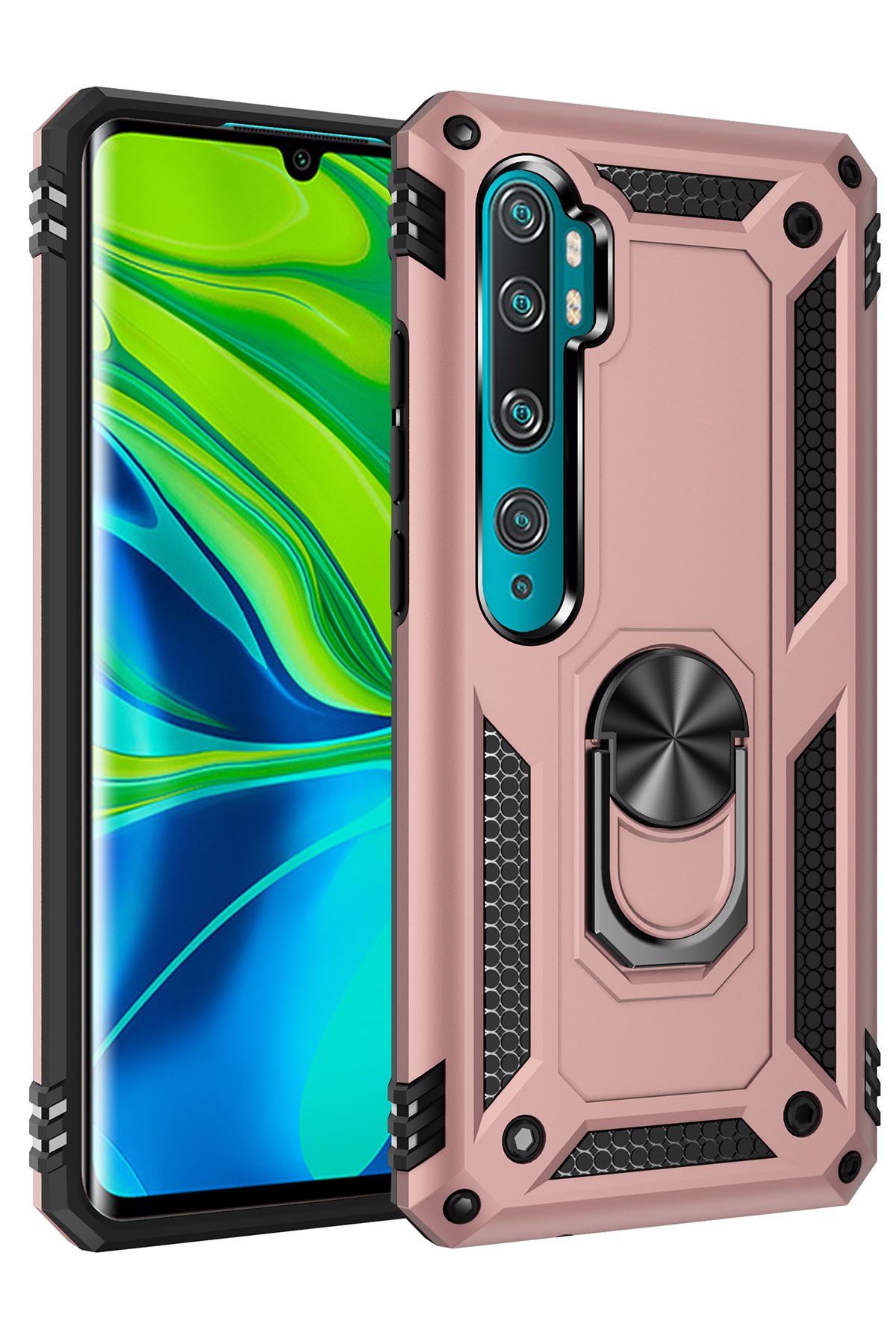 Xiaomi Mi Note 10 Lite Kılıf Sofya Yüzüklü Silikon Kapak - Rose  Xiaomi Mi Note 10 Lite Kılıf Sofya Yüzüklü Silikon Kapak - Rose