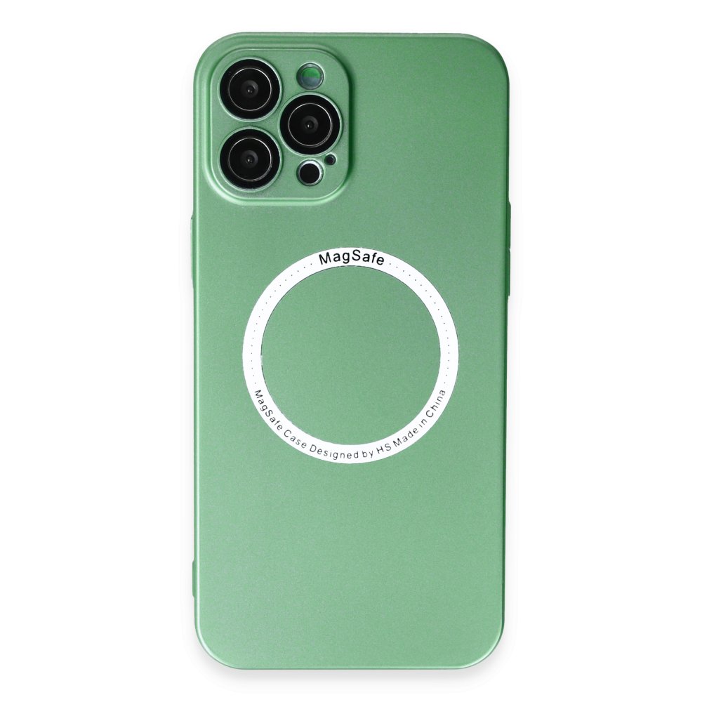  iPhone 12 Pro Max Kılıf Jack Magneticsafe Lens Silikon - Yeşil