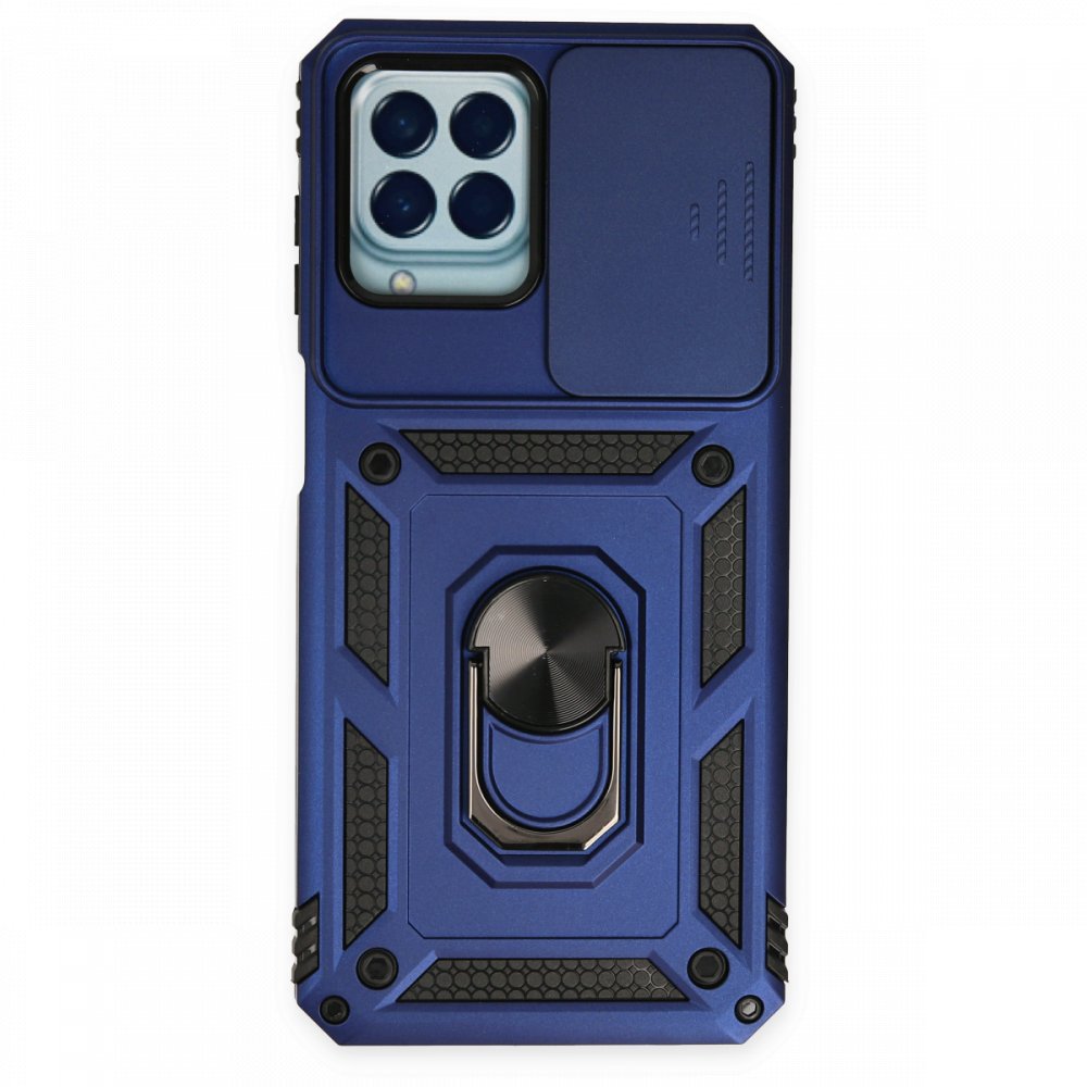  Samsung Galaxy M33 Kılıf Pars Lens Yüzüklü Silikon - Lacivert