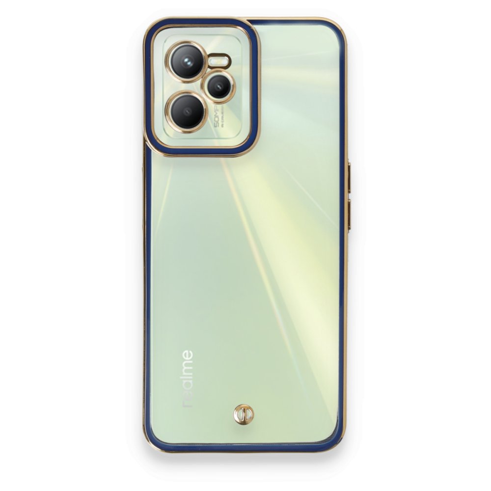 Realme C35 Kılıf Liva Lens Silikon - Mavi  Realme C35 Kılıf Liva Lens Silikon - Mavi