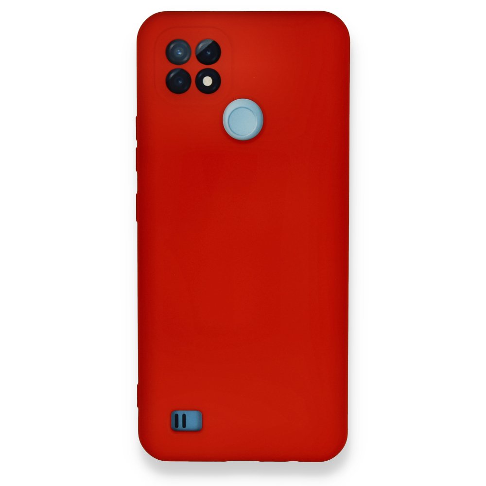 Realme C21 Kılıf Nano içi Kadife Silikon - Kırmızı Realme C21 Kılıf Nano içi Kadife Silikon - Kırmızı