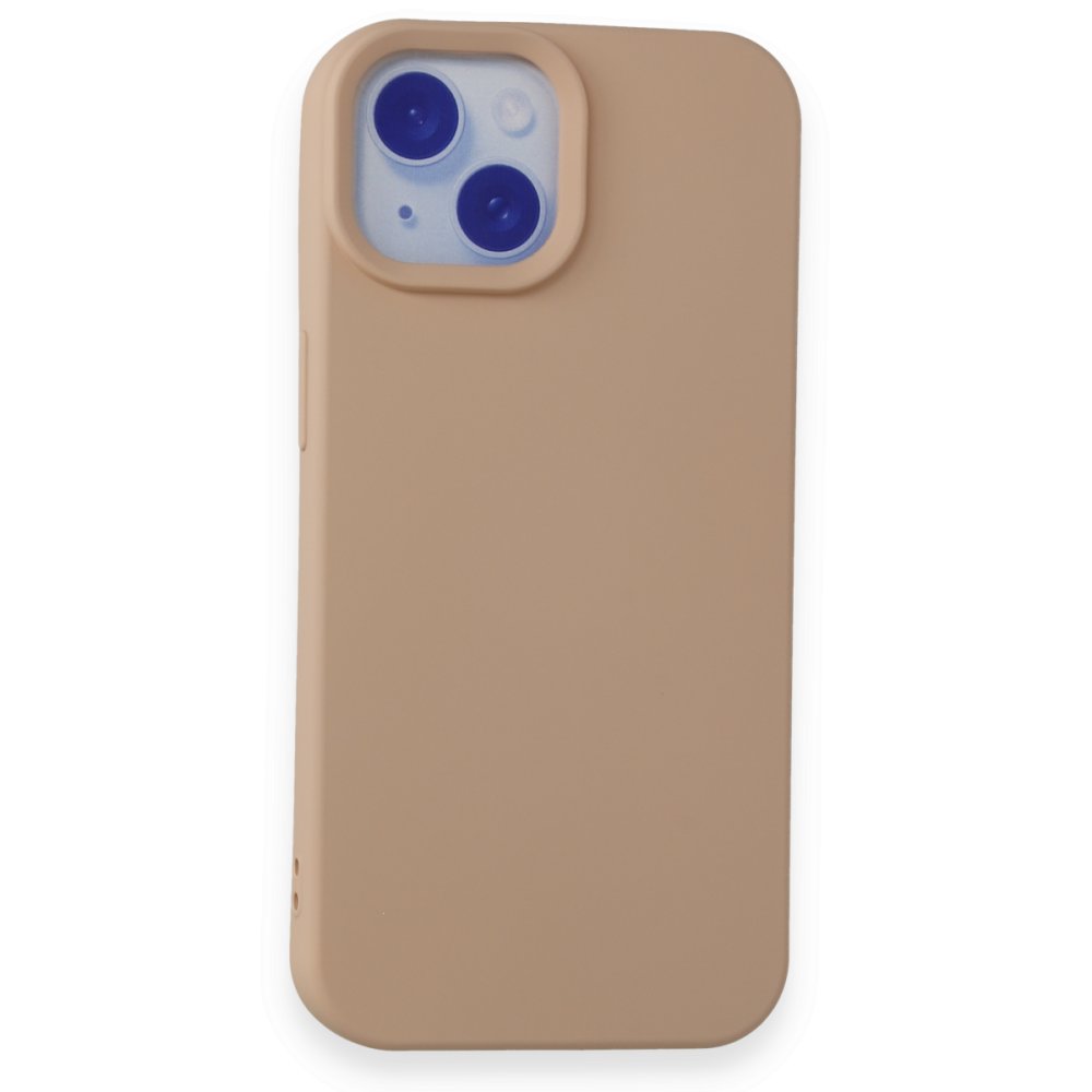  iPhone 15 Kılıf Nano içi Kadife Silikon - Pudra