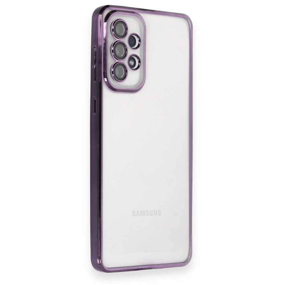  Samsung Galaxy A73 5G Kılıf Razer Lensli Silikon - Mor