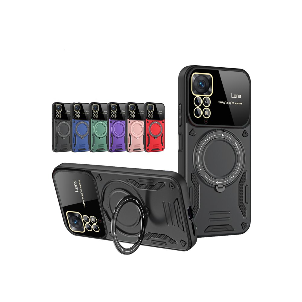 Redmi Note 12 Pro 4G Kılıf Joy Lens Standlı Kapak - Siyah Redmi Note 12 Pro 4G Kılıf Joy Lens Standlı Kapak - Siyah