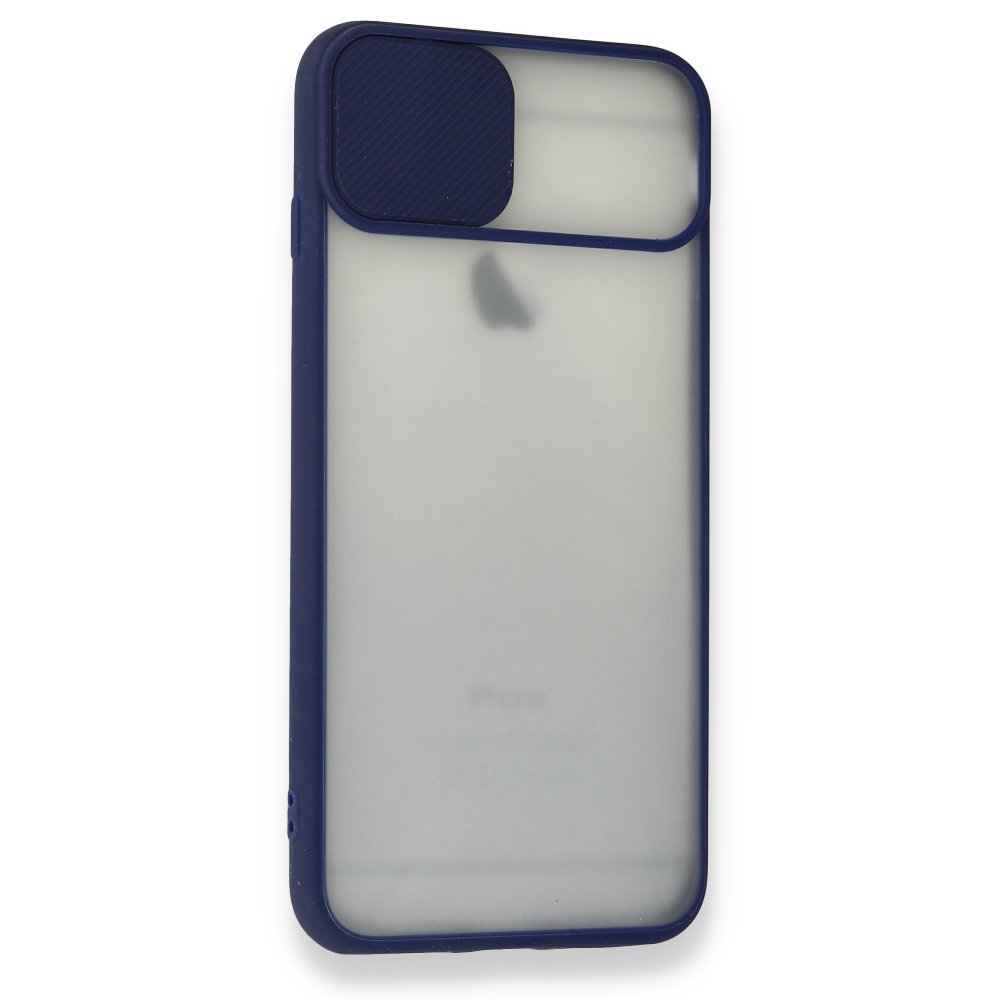 iPhone 6 Plus Kılıf Palm Buzlu Kamera Sürgülü Silikon - Lacivert iPhone 6 Plus Kılıf Palm Buzlu Kamera Sürgülü Silikon - Lacivert
