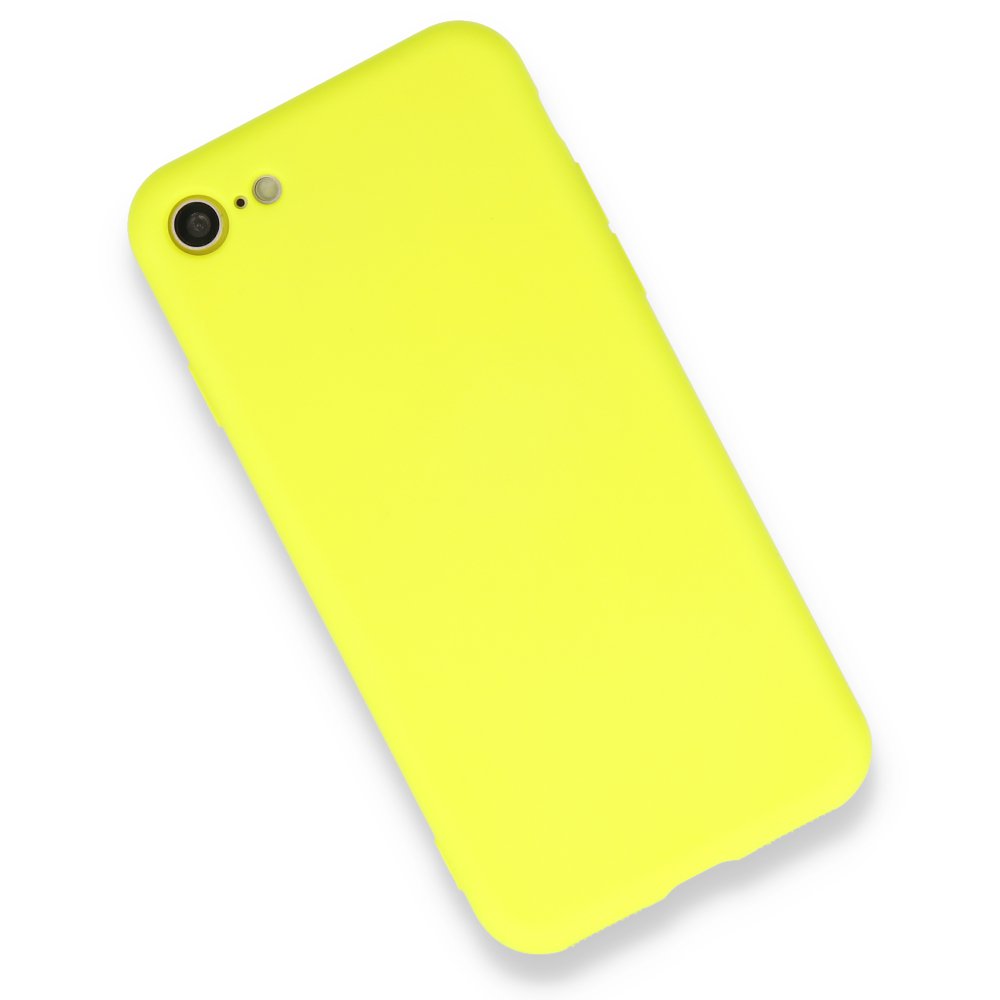 iPhone 8 Kılıf Nano içi Kadife Silikon - Sarı  iPhone 8 Kılıf Nano içi Kadife Silikon - Sarı