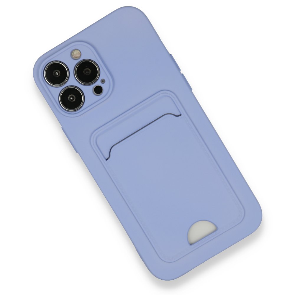  iPhone 13 Pro Max Kılıf Kelvin Kartvizitli Silikon - Lila