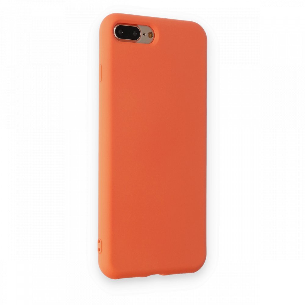 iPhone 8 Plus Kılıf Nano içi Kadife Silikon - Turuncu iPhone 8 Plus Kılıf Nano içi Kadife Silikon - Turuncu