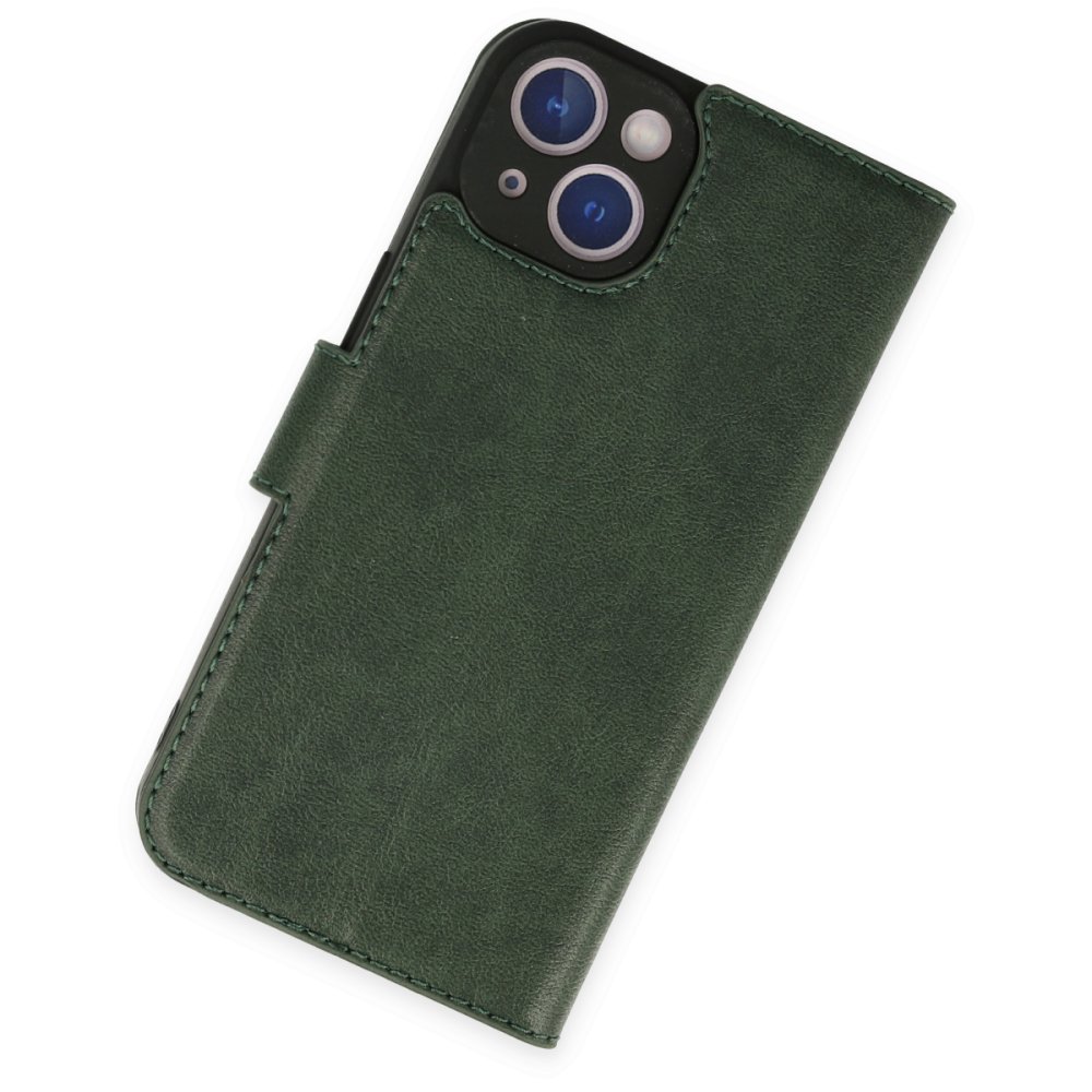  iPhone 14 Plus Kılıf Trend S Plus Kapaklı Kılıf - Yeşil