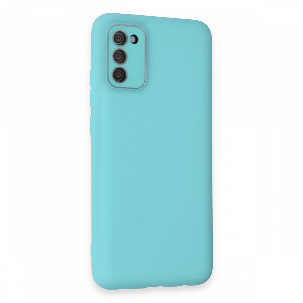  Samsung Galaxy A02S Kılıf Lansman Glass Kapak - Turkuaz