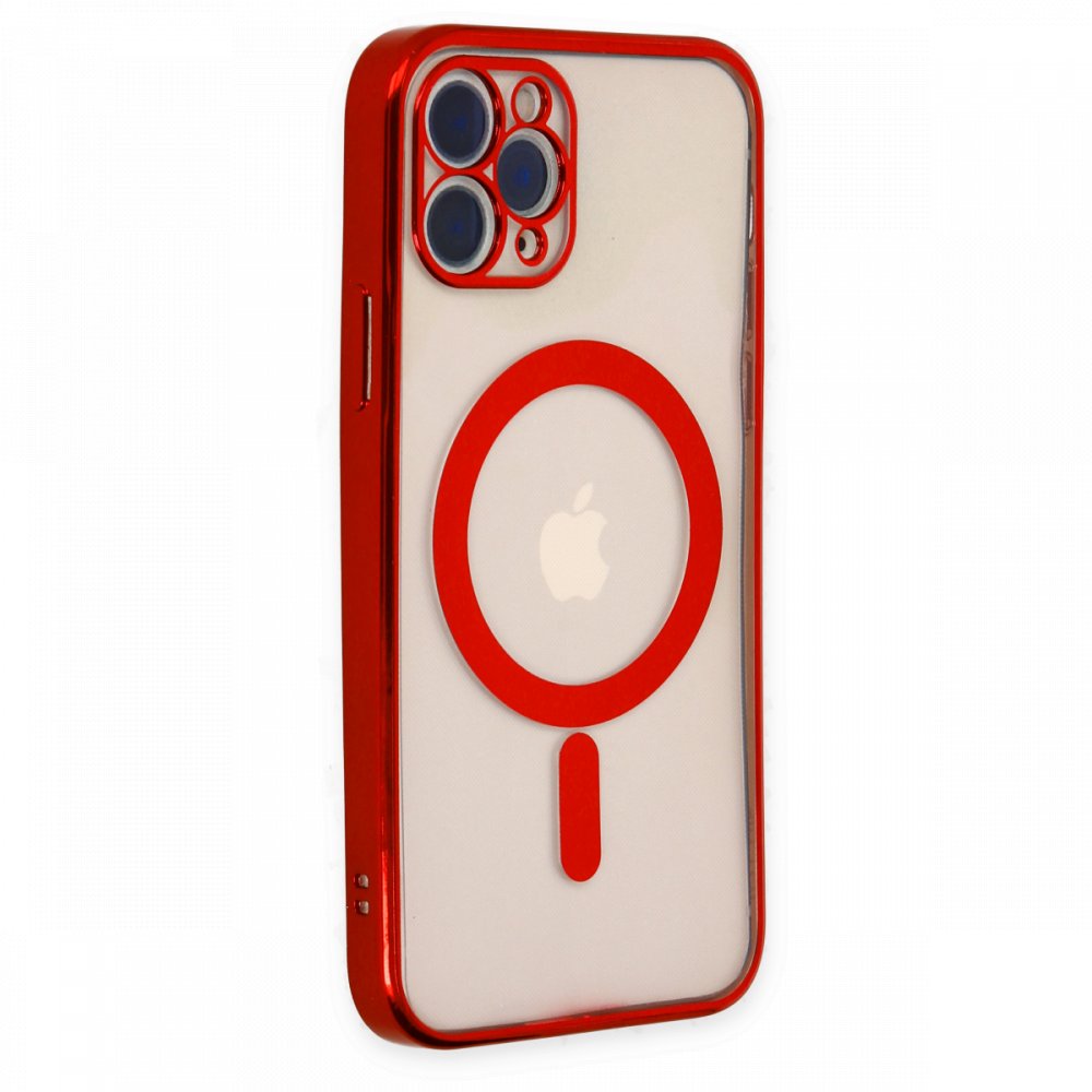 iPhone 11 Pro Max Kılıf Magneticsafe Lazer Silikon - Kırmızı iPhone 11 Pro Max Kılıf Magneticsafe Lazer Silikon - Kırmızı